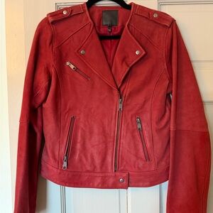 Women's Red Biker Jacket by Joie